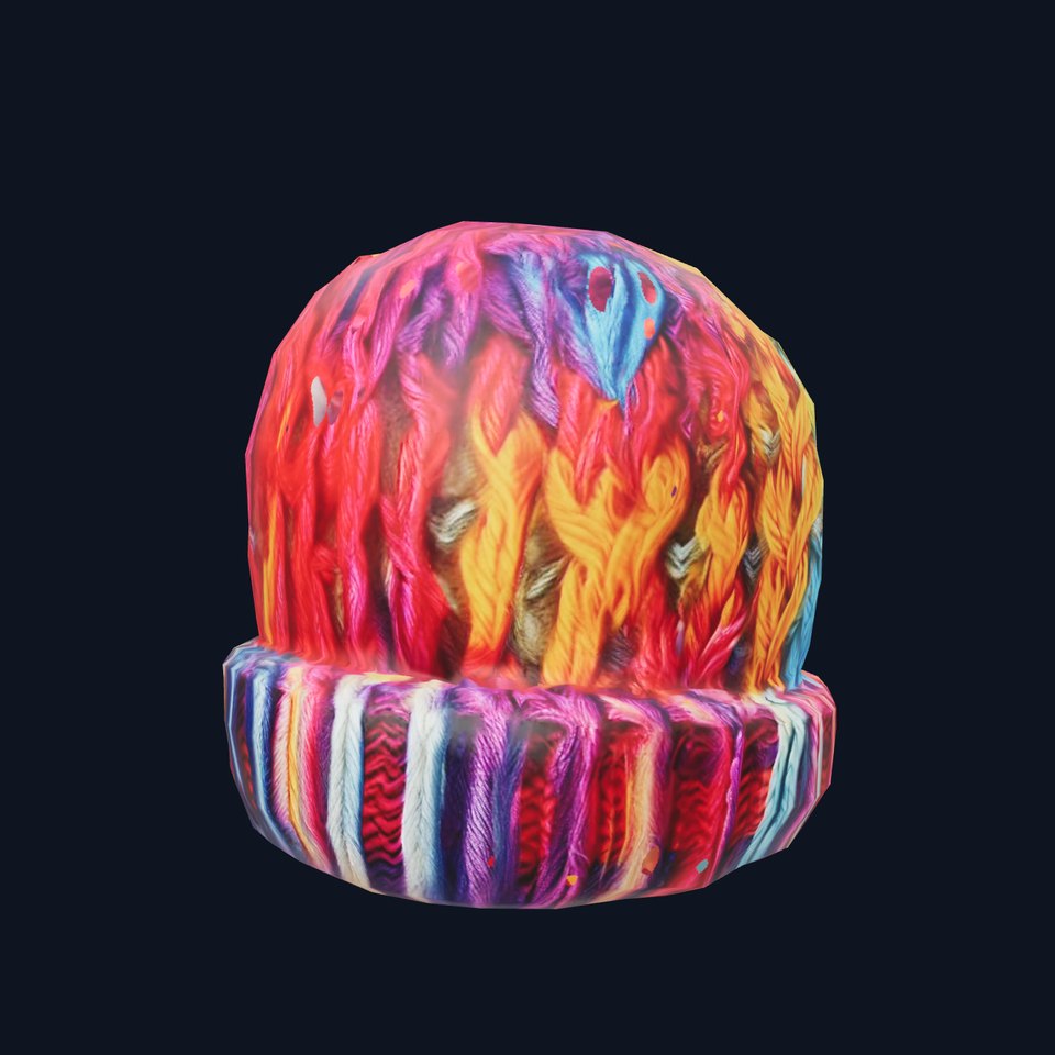 Vibrant Knitted Beanie model pack